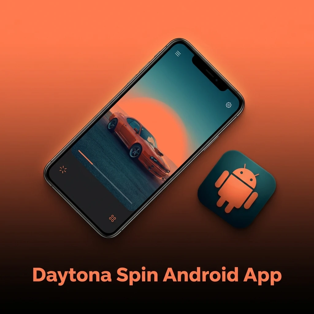 Daytona Spin Android app interface showing mobile betting and casino games available for free download