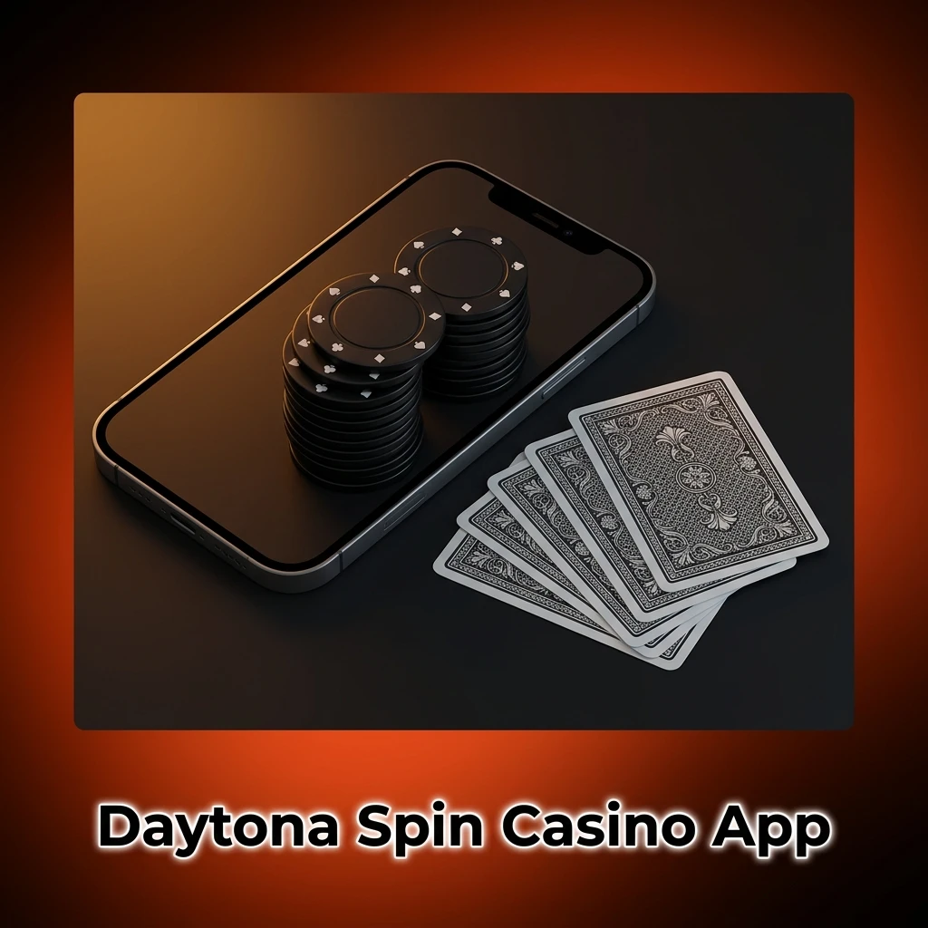 Daytona Spin casino app interface showing slots, live casino, and table games on mobile device