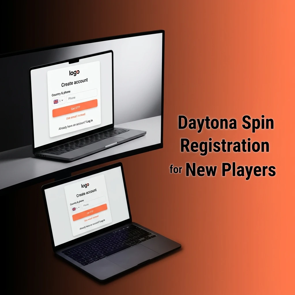 Daytona Spin registration guide showing sign-up steps for new players to access casino games and 255% welcome bonus
