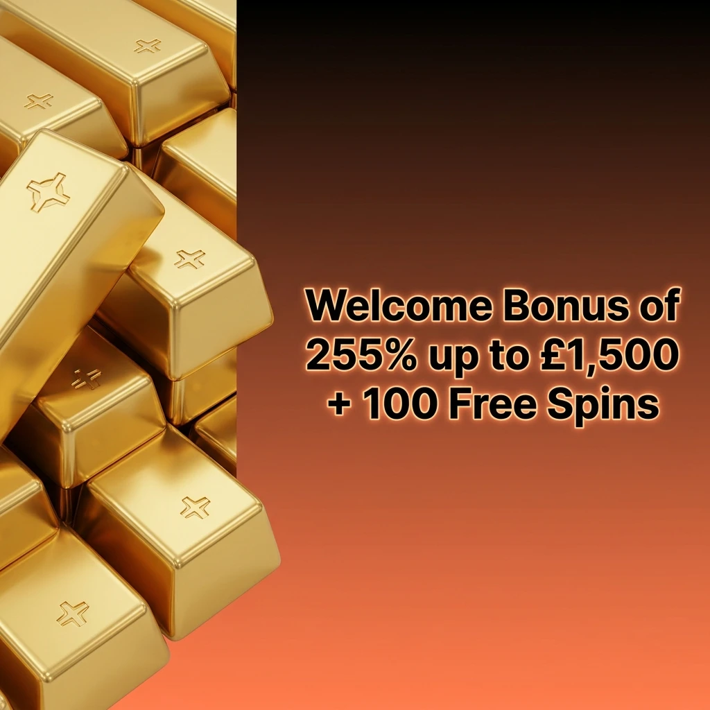 Daytona Spin welcome bonus offering 255% match up to £1,500 plus 100 free spins for new UK players