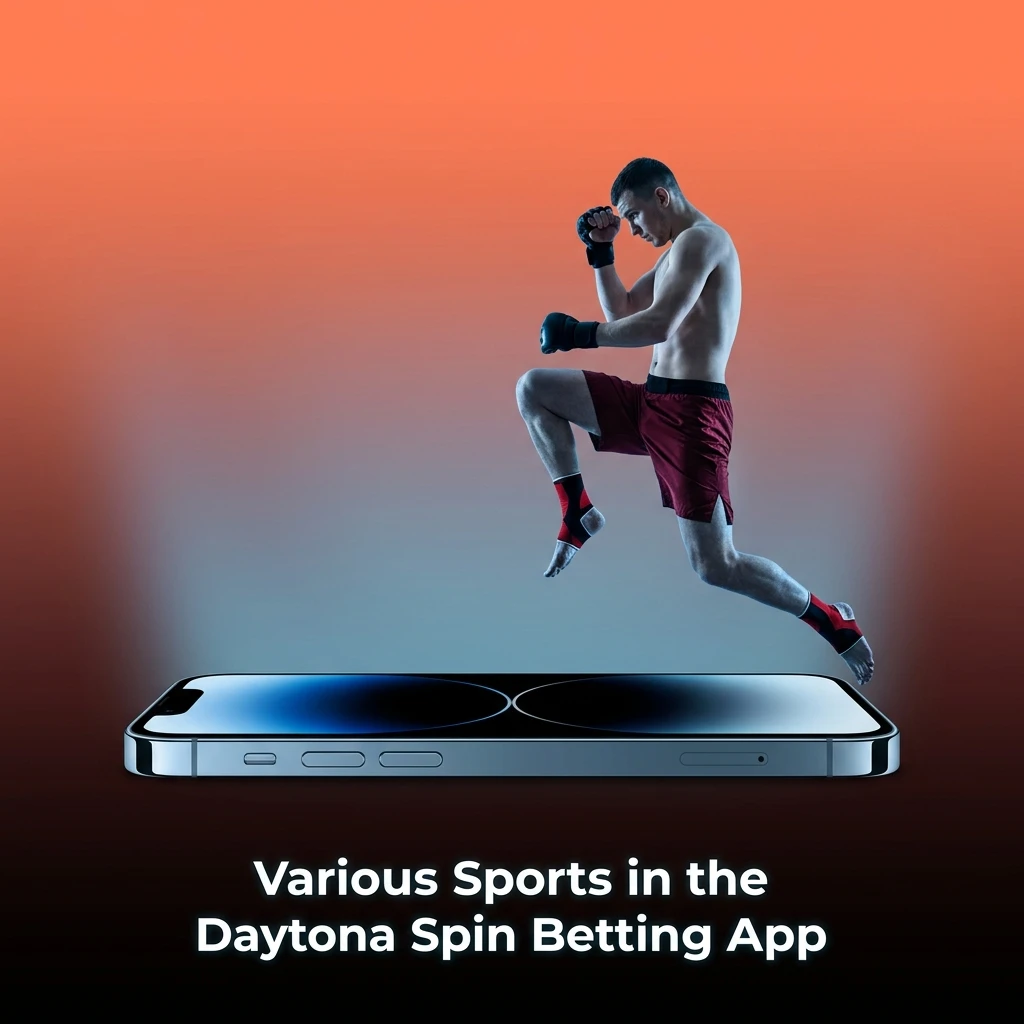 Daytona Spin betting app sports options including football, tennis, basketball, cricket, MMA, golf, darts and eSports