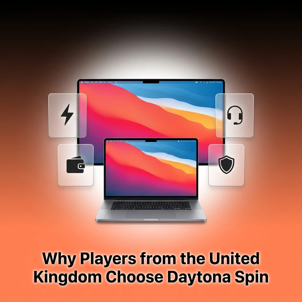 UK players choosing Daytona Spin casino for GBP payments, 255% welcome bonus, licensed platform and hundreds of top provider games.