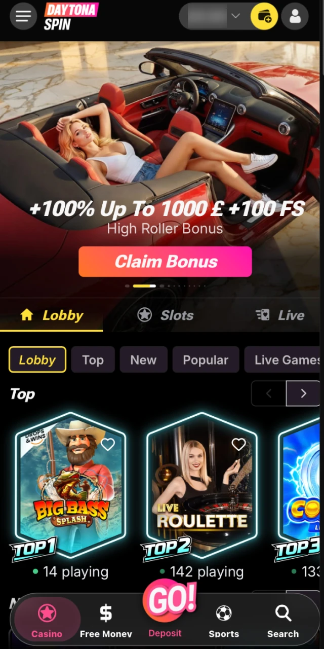 Sign in to your existing account or complete registration in the Daytona Spin app.
