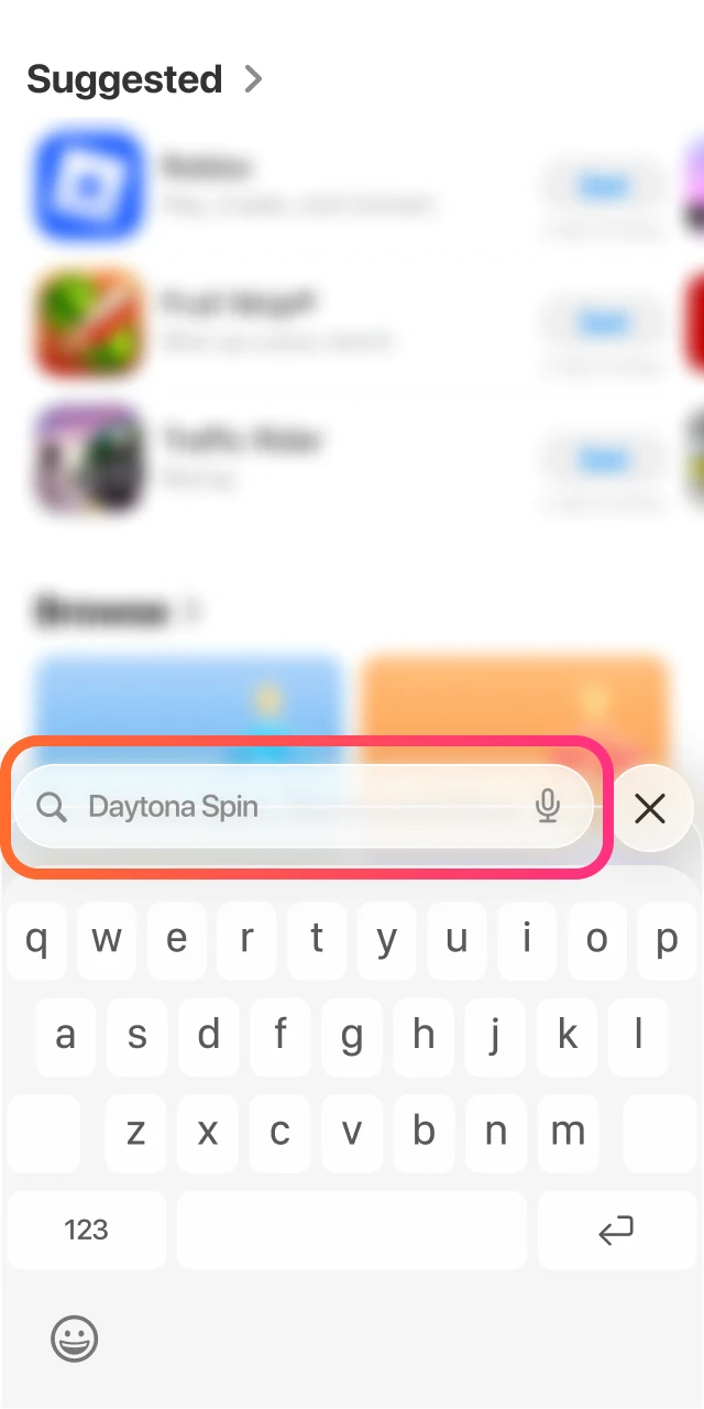 Find the Daytona Spin application in your purchased or installed apps list.